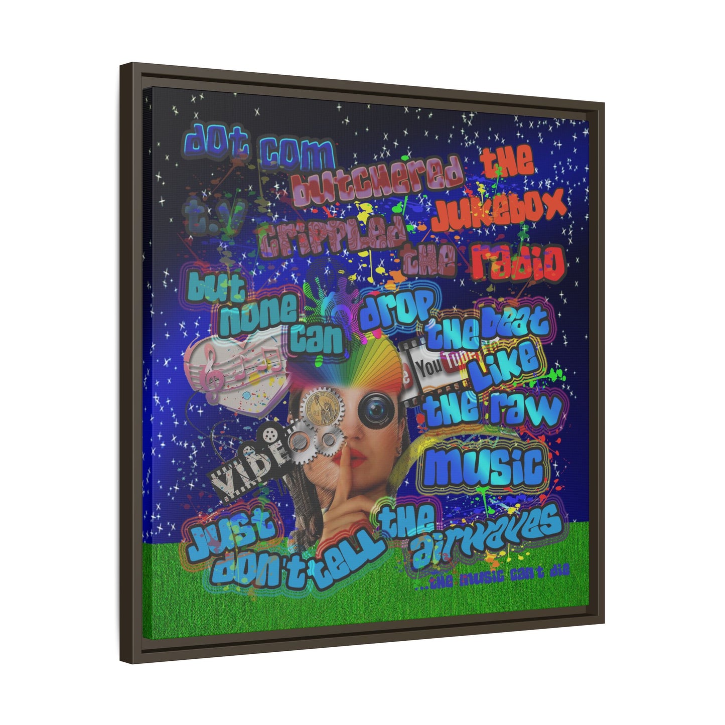 drop the beat - framed canvas art ('snoops' background)
