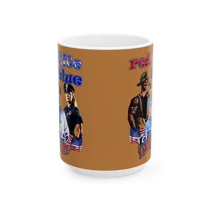rw&b lives matter - White Mug (light brown)