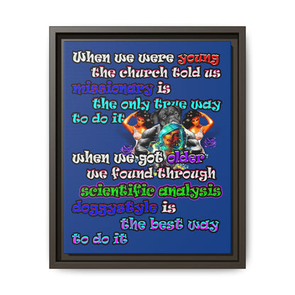 doggystyle - framed canvas art (dark blue)