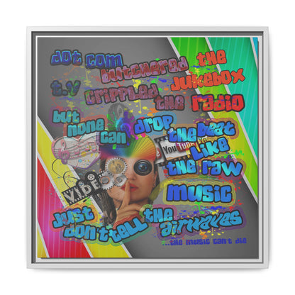 drop the beat - framed canvas art (rainbow split)