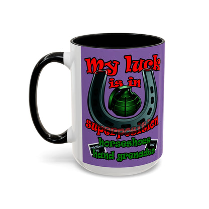 my luck - Accent Mug (light purple)