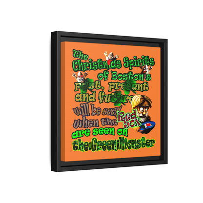 christmas spirits of boston - framed canvas art (crusta)