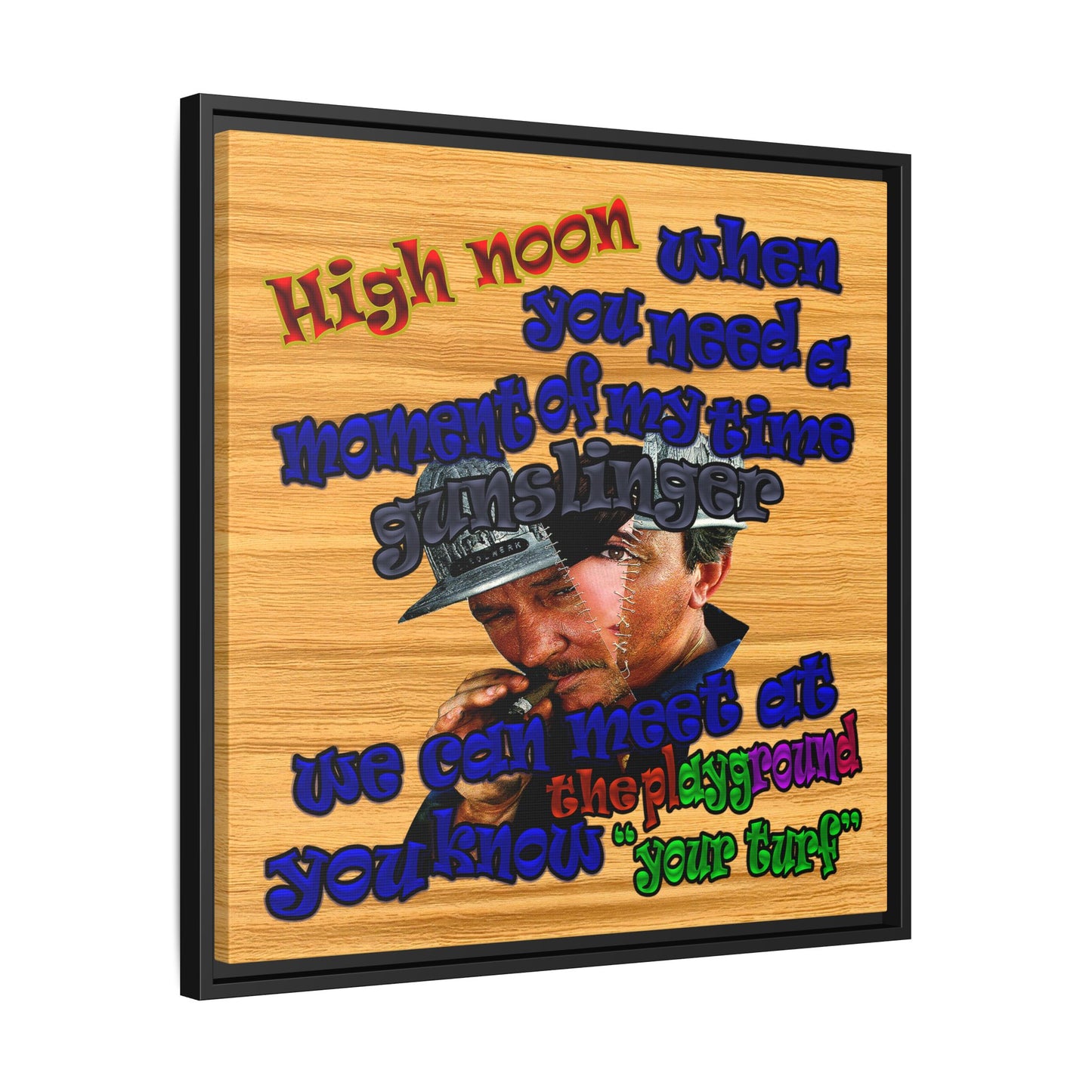 high noon - framed canvas art (butterscotch wood finish)