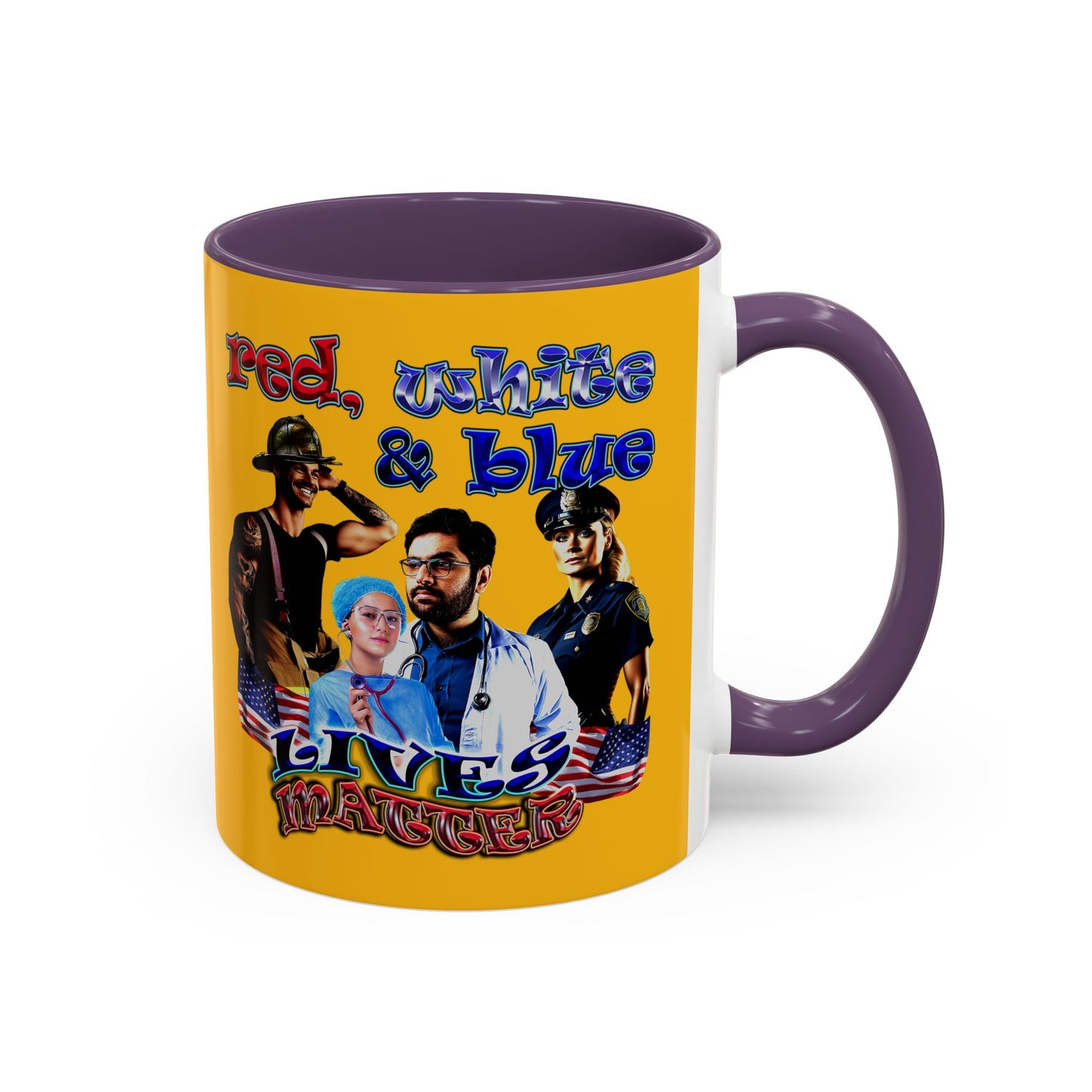 rw&b lives matter - Accent Mug (yellow)