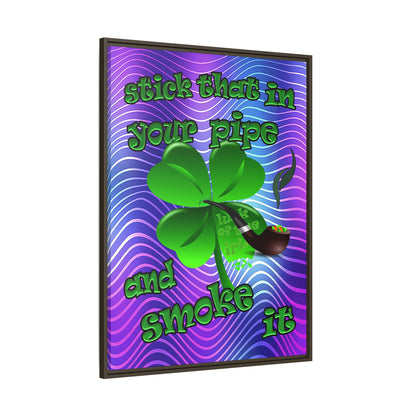 stick that in your pipe and smoke it - framed canvas art (purple wave)