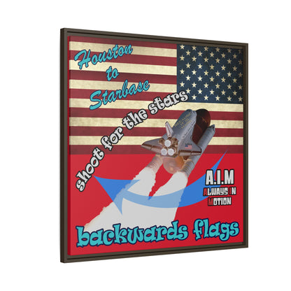 shoot for the stars - framed canvas art (dark red)