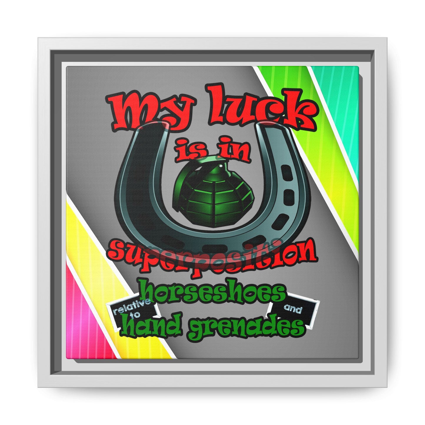 my luck - framed canvas art (rainbow split)