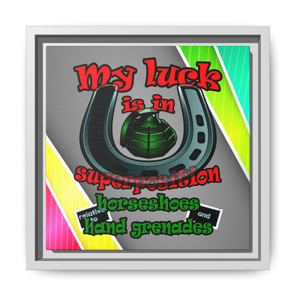 my luck - framed canvas art (rainbow split)