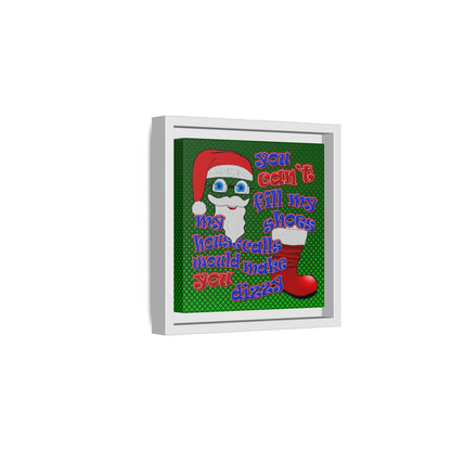 santa's shoes - framed canvas art (logo green)