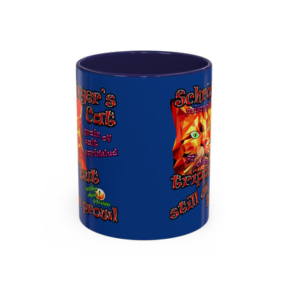 schrodinger's cat - Accent Mug (dark blue)