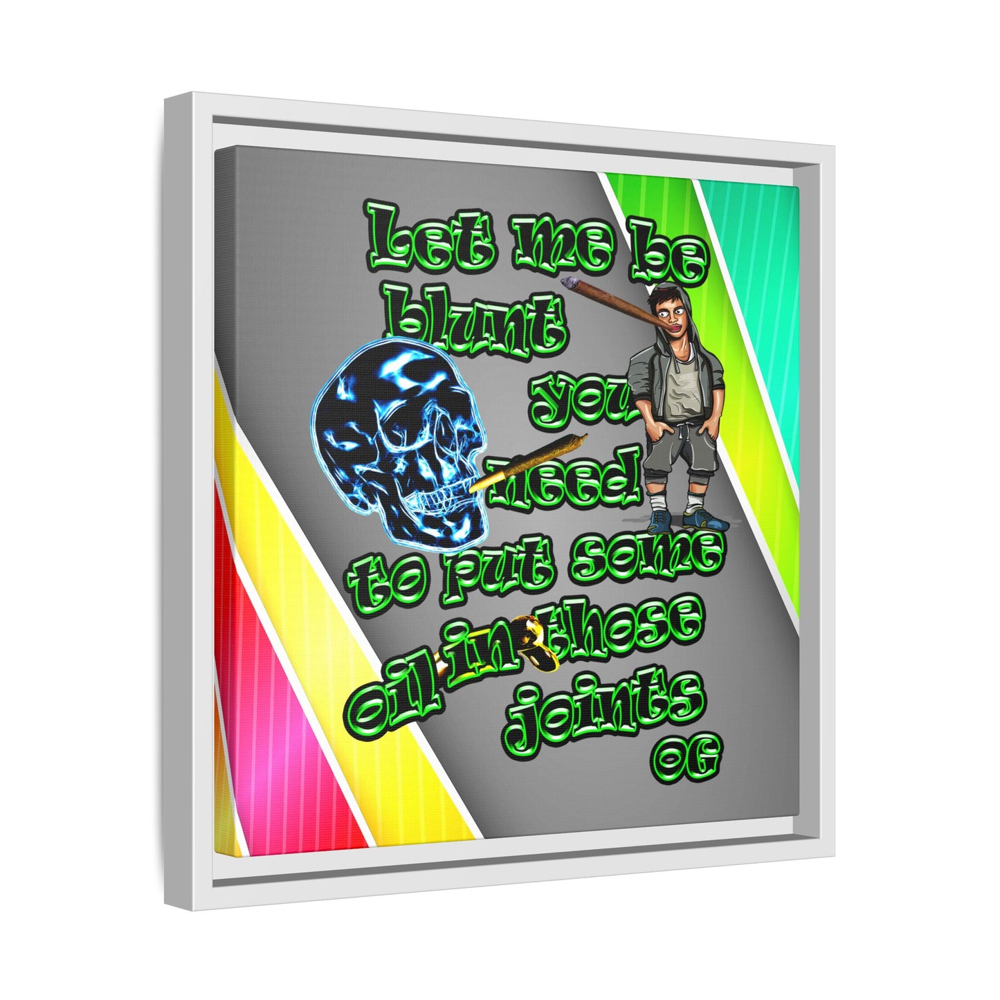 og - framed canvas art (rainbow split)