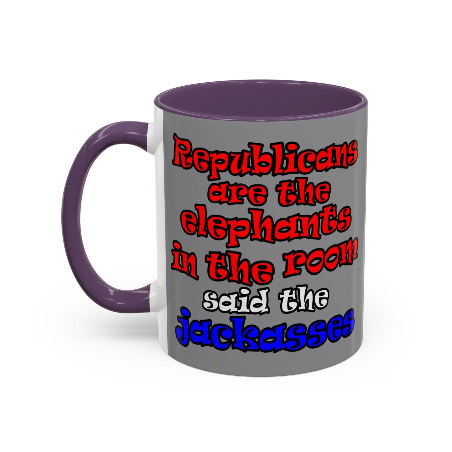 donkeys and elephants - Accent Mug (grey)