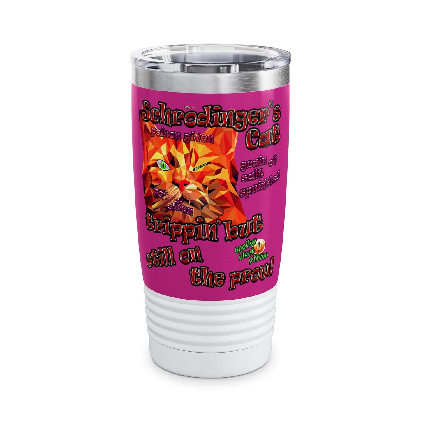 schrodinger's cat - Ringneck Tumbler, 20oz (pink)