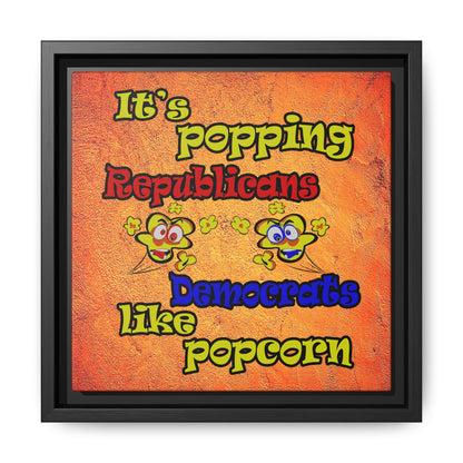 popping like popcorn - framed canvas art (burnt orange)