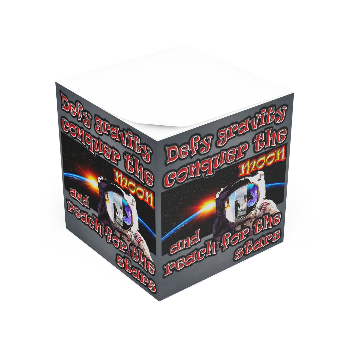 defy conquer reach - note cube (grey-light grey)