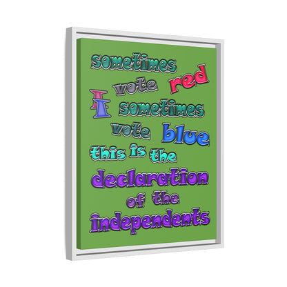 declaration of the independents - framed canvas art (green)