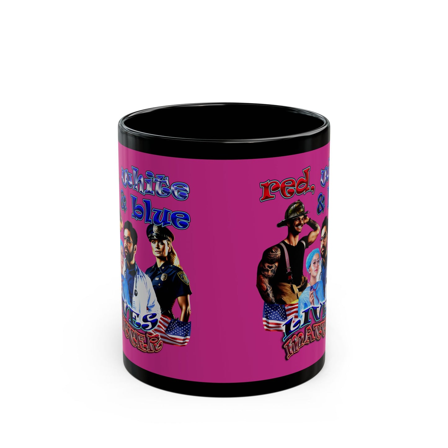 rw&b lives matter - Black Mug (pink)