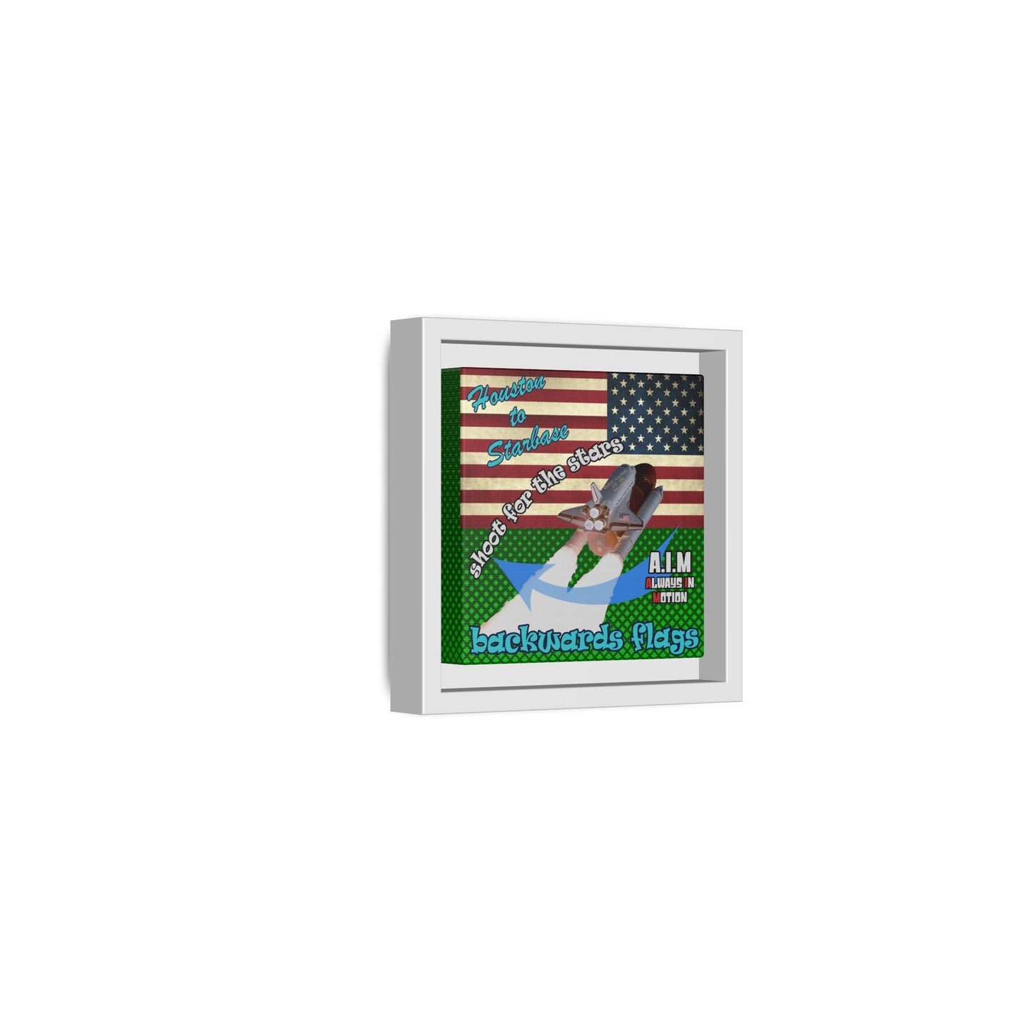 shoot for the stars - framed canvas art (logo green)