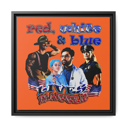 rw&b lives matter - framed canvas art (orange)