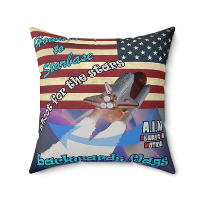 shoot for the stars - Faux Suede Square Pillow - (grey-pink wave)