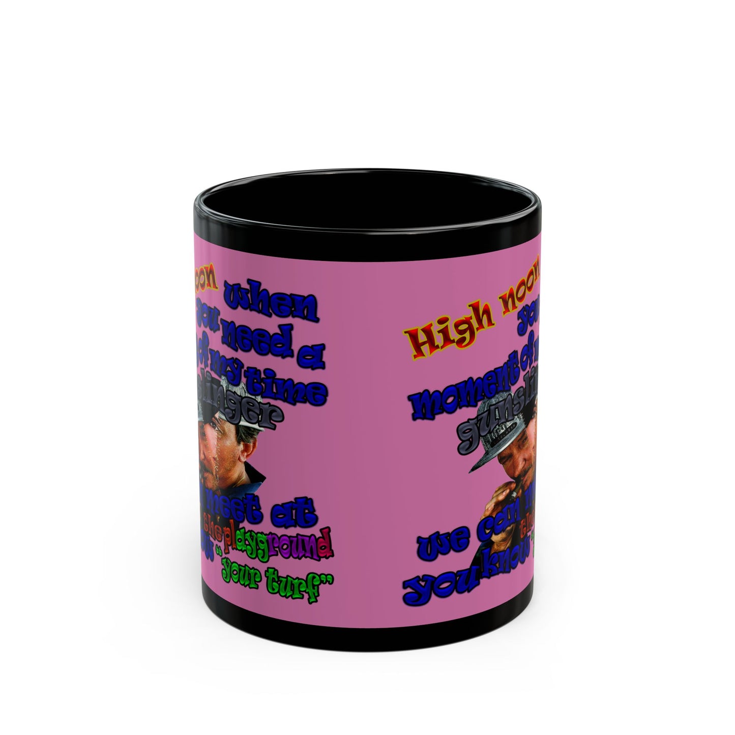 high noon - Black Mug (light pink)