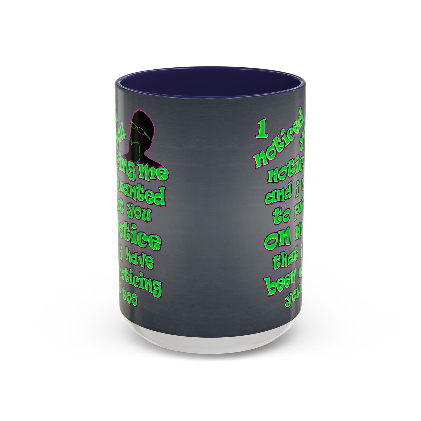 noticed you noticing - Accent Mug (grey-light grey)
