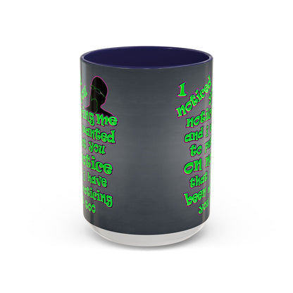 noticed you noticing - Accent Mug (grey-light grey)