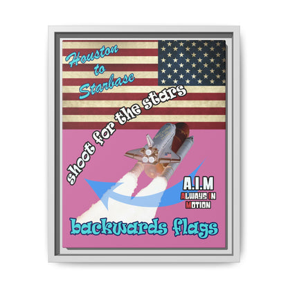 shoot for the stars - framed canvas art (light pink)