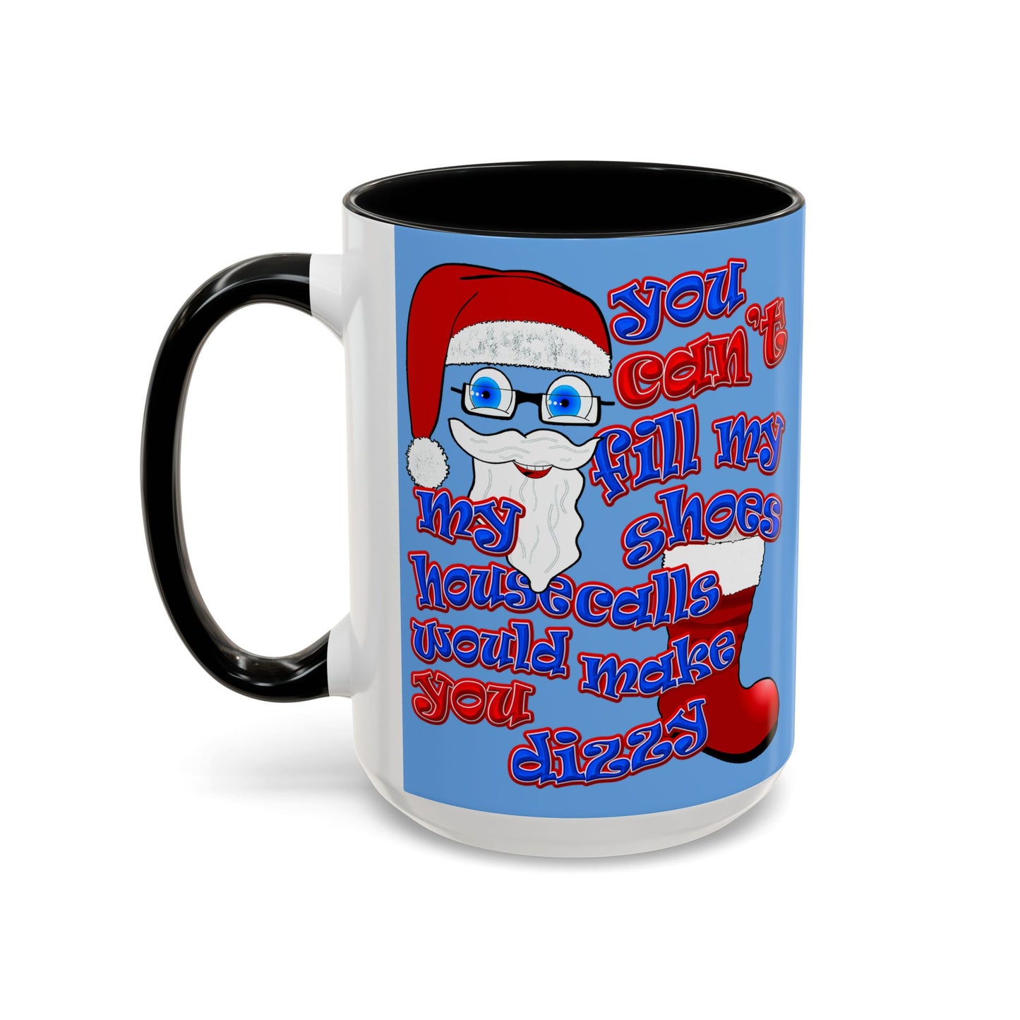 santa's shoes - Accent Mug (light blue)