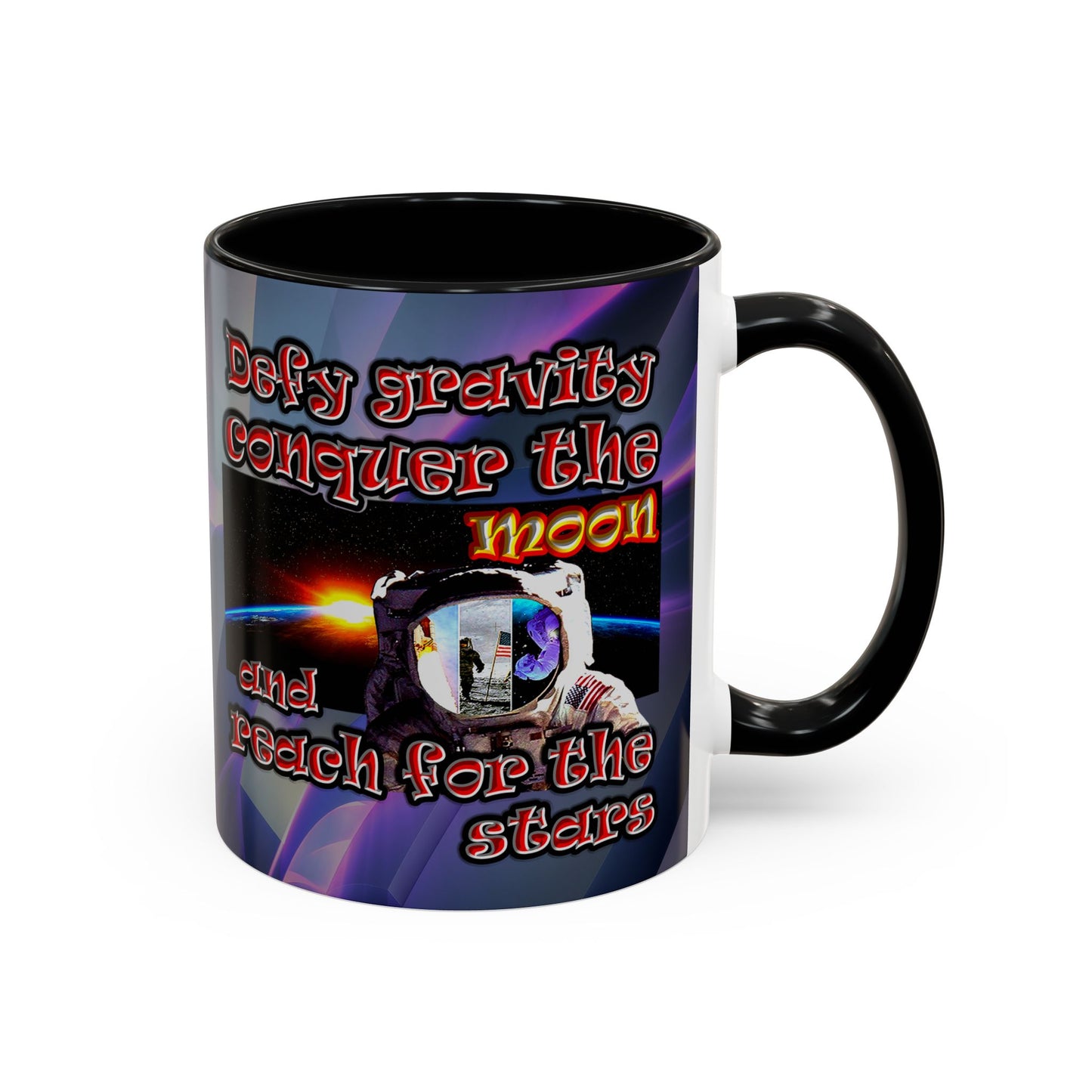 defy conquer reach - Accent Mug (grey-pink wave)