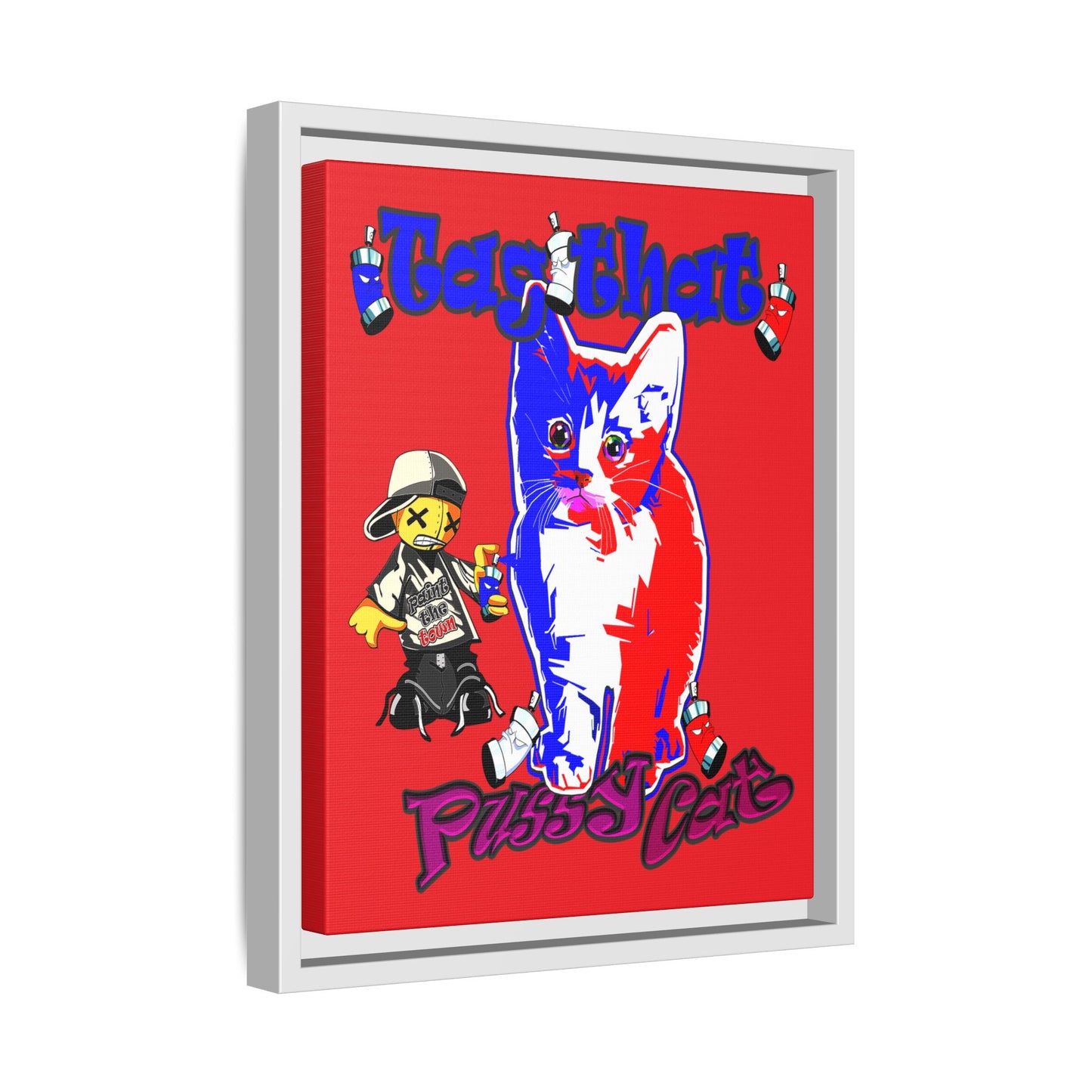 tag that - framed canvas art (red)