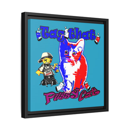 tag that - framed canvas art (turquoise)