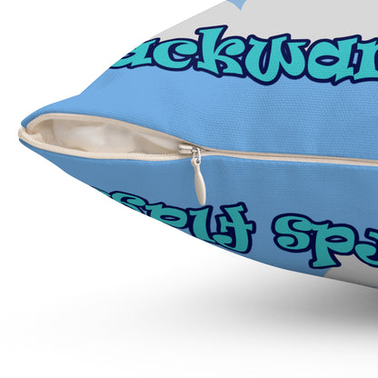 shoot for the stars - Spun Polyester Square Pillow - (light blue)