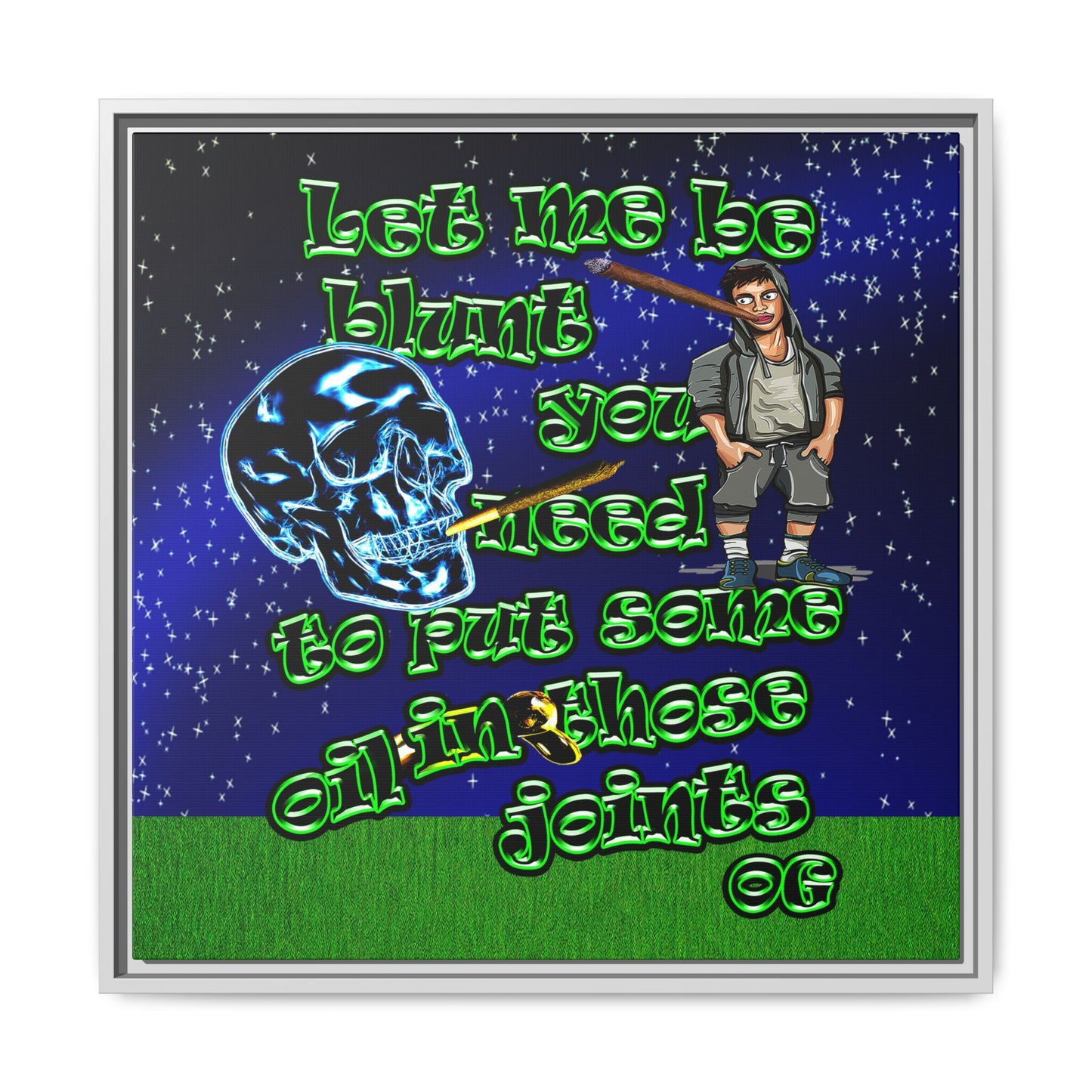og - framed canvas art ('snoops' background)