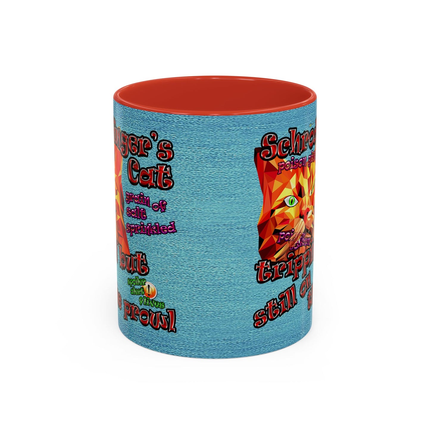 schrodinger's cat - Accent Mug (faded blue)
