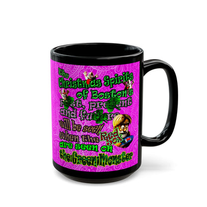 christmas spirits of boston - Black Mug (pink swirl)