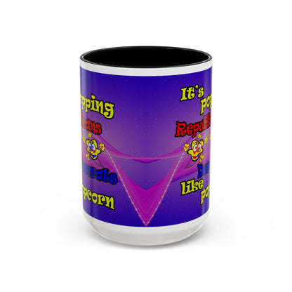 popping like popcorn - Accent Mug (purple-pink wave)