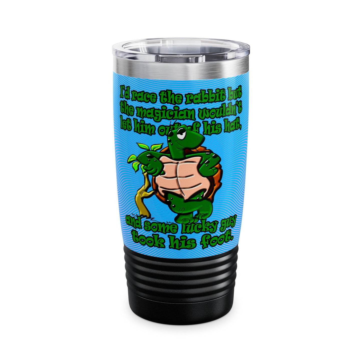 turtle race - Ringneck Tumbler, 20oz (light blue-purple wave)