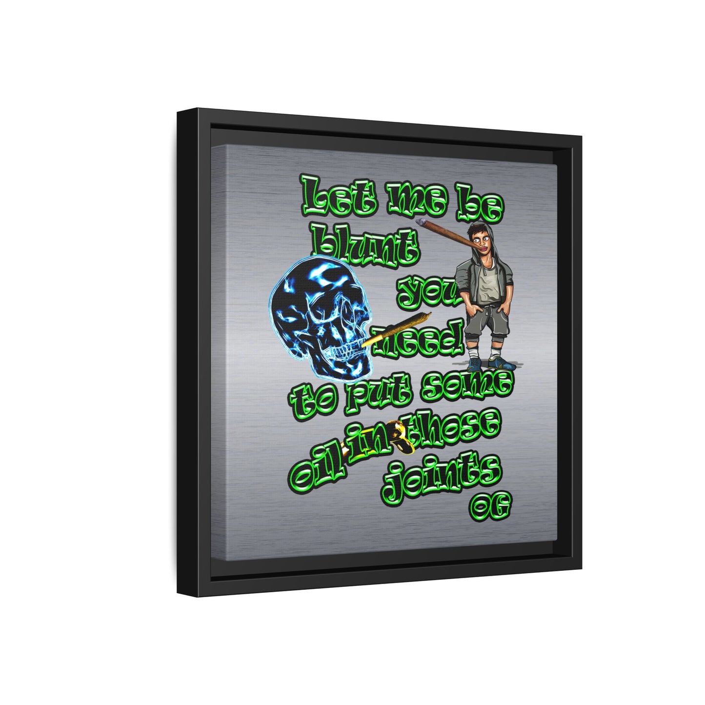 og - framed canvas art (brushed nickel)