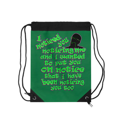 noticed you noticing - Drawstring Bag (dark green)