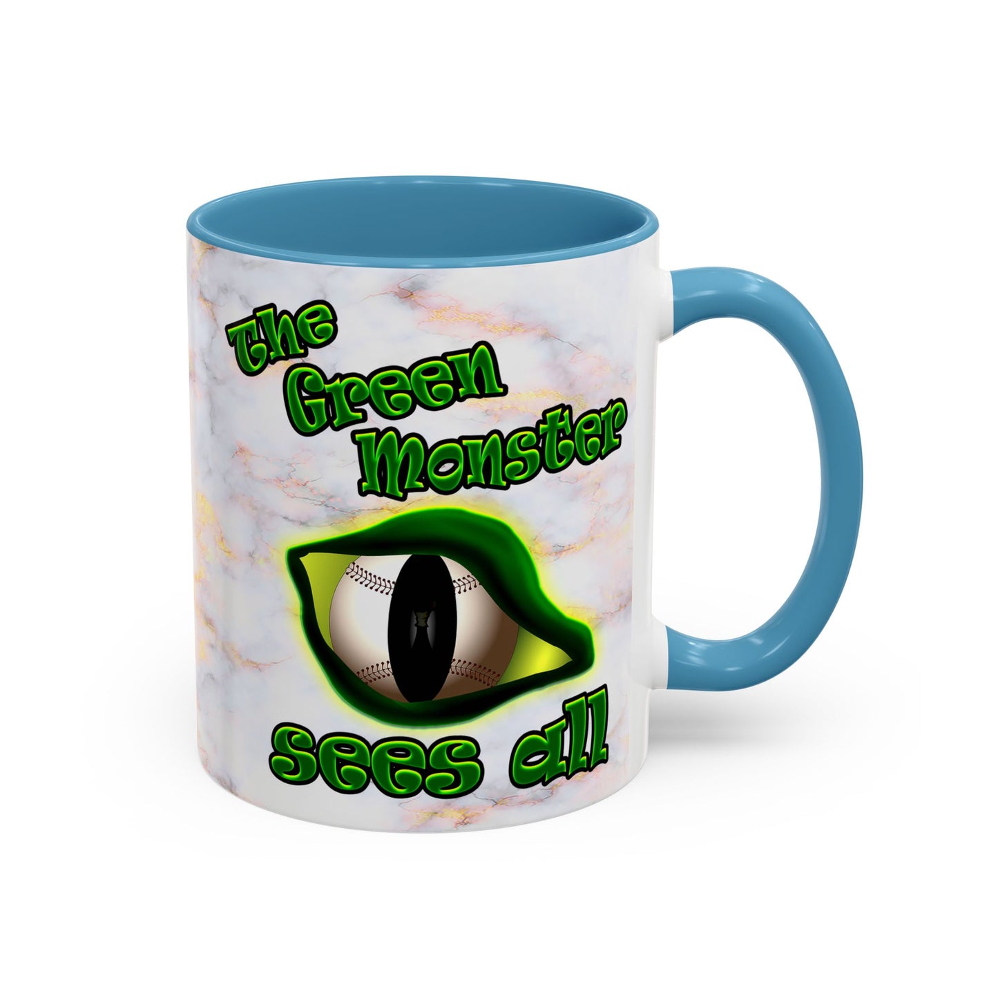 green monster - Accent Mug (white marble)