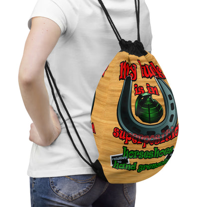 my luck - Drawstring Bag (butterscotch wood finish)