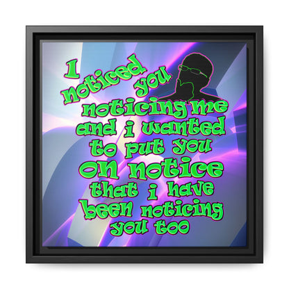 noticed you noticing - framed canvas art (grey-pink wave)