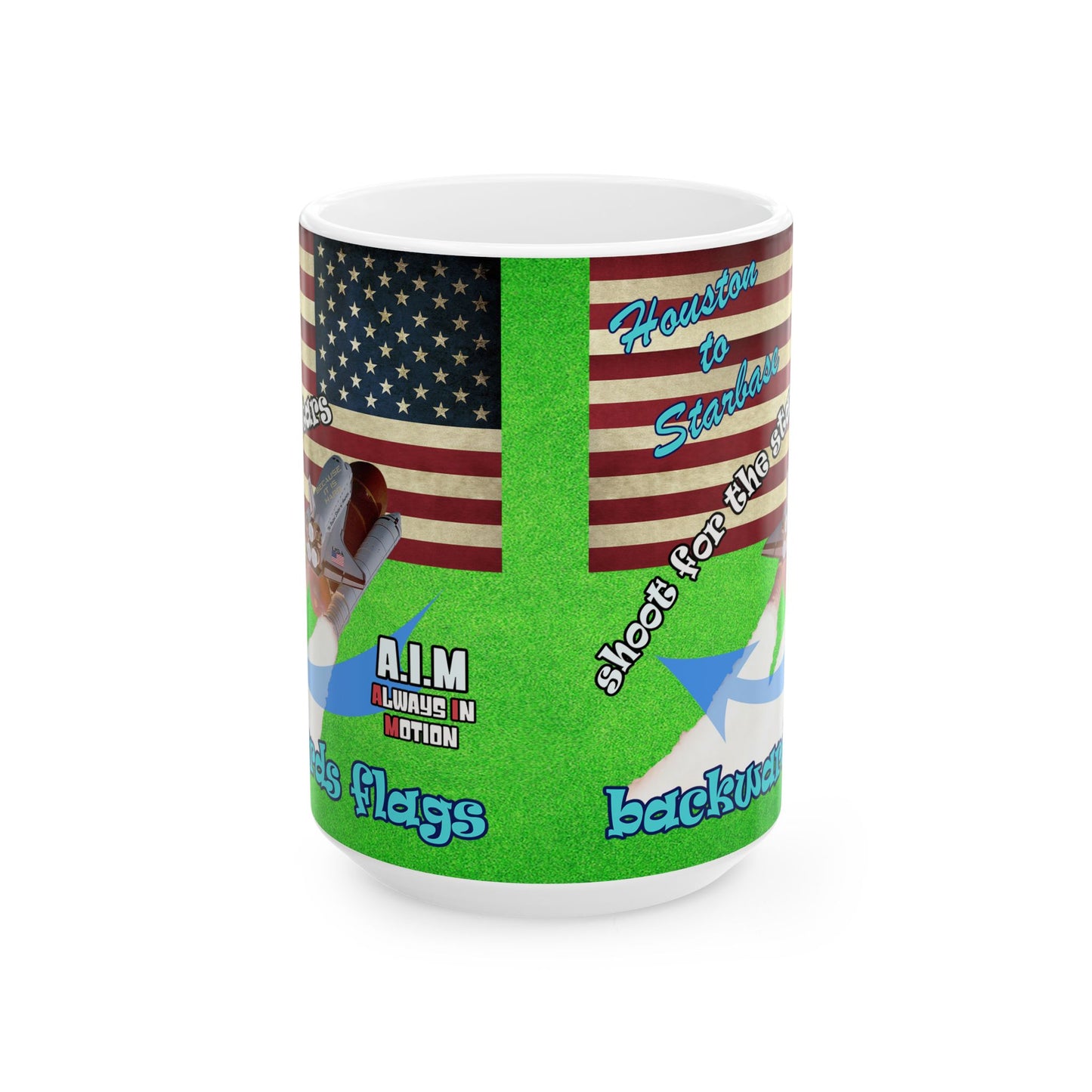 shoot for the stars - White Mug (green turf)