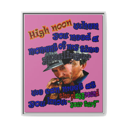 high noon - framed canvas art (light pink)