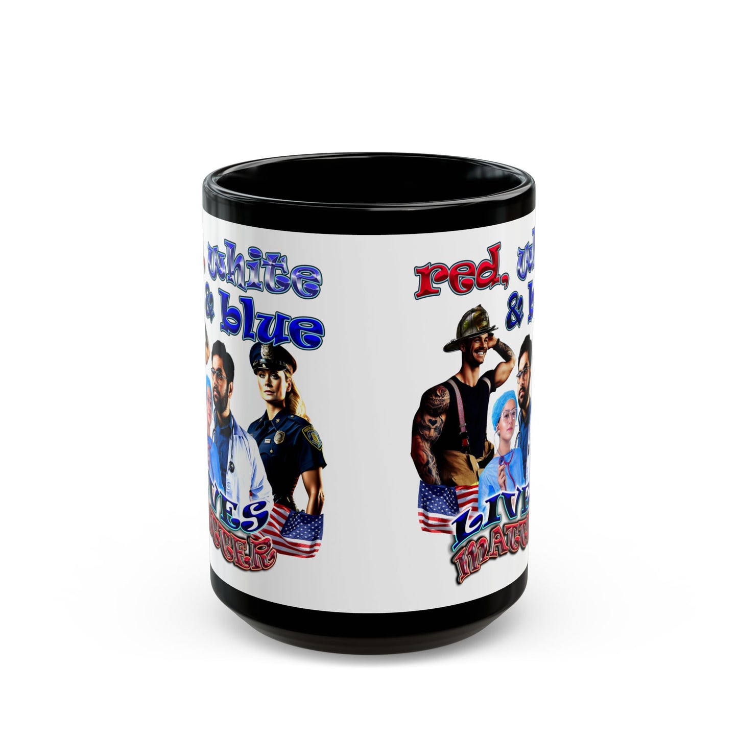 rw&b lives matter - Black Mug (white)