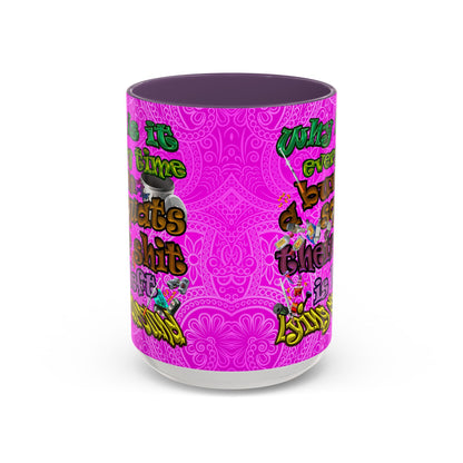 the bum's shit - Accent Mug (pink swirl)
