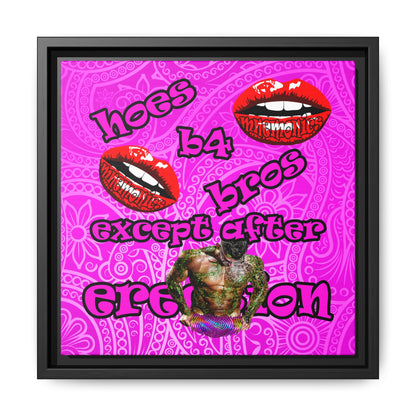 hoes b4 bros - framed canvas art (pink swirl)