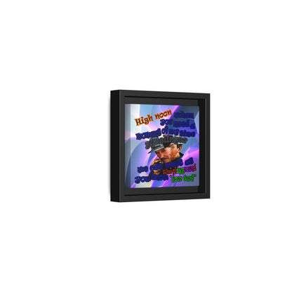 high noon - framed canvas art (grey-pink wave)