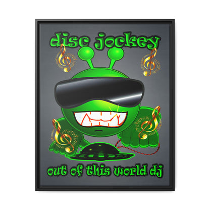 disc jockey - framed canvas art (grey-light grey)